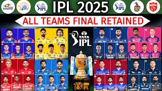 IPL 2025 All Teams Retained Players list  All Retained Players in IPL 2025  Retained Players 2025 [upl. by Kanal640]