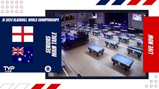 England v Australia  Seniors  2024 BI World Blackball Championship Bridlington Spa [upl. by Ermey374]