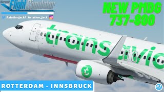 MSFS NEW PMDG 737800 FULL FLIGHT  Rotterdam 🇳🇱  Innsbruck 🇦🇹  Transavia PMDG B738  VATSIM [upl. by Sapienza538]