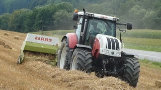 Lohnmaschinen Gölles  Ballen pressen  Steyr CVT 6230  Claas Markant 65 [upl. by Hilten]