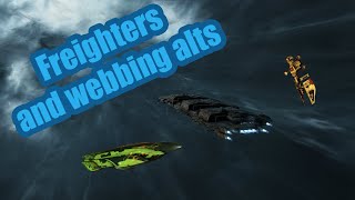 Freighters and webbing alts match made in a courier contract  EVE Online [upl. by Odlavso]