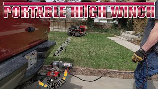 Portable Hitch Mounted WINCH Build w Swivel and synthetic cable [upl. by Carlstrom787]