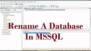 How To Rename A Database In MS Sql [upl. by Aneehsar]