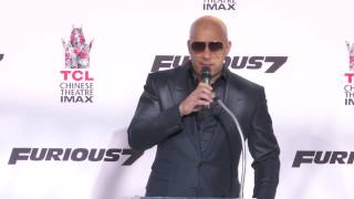 Vin Diesel Speech at his Hand amp Foot Ceremony at Chinese Theater  ScreenSlam [upl. by Goldshlag976]