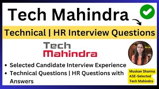 Tech Mahindra TechnicalHR Interview Questions  By Selected Candidate  Tech Mahindra Interview [upl. by Emelina264]