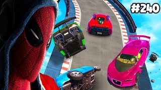 res car gameCARS RAMP Challenge  SUPERHEROES HULK Fight MACK Truck Epic  GTA V Mod [upl. by Neelra]