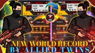 New World Record 😱 by Twins Allied Twins  Garena Free Fire Max [upl. by Eugeniusz]