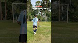 COMO CHUTAR NO ÂNGULO 🔥 futebol tutorial chute bera [upl. by Yreffej]