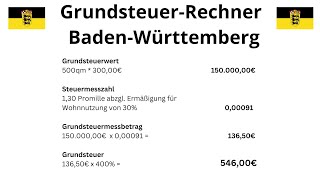 Grundsteuer berechnen 2022 BadenWürttemberg 🏠GrundsteuerRechner BW Feststellung Grundsteuerwert [upl. by Eivod]