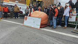 2022 Circleville Pumpkin Show giant pumpkin winner weighs in at 1837 pounds [upl. by Iggie]