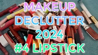 MAKEUP DECLUTTER 2024  4 Lips lipstick lip oil lipgloss lip stain lip liner liquid lipstick [upl. by Nakasuji]