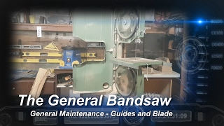 General International Bandsaw Maintenance blade change and guide setting [upl. by Bodi854]