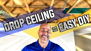 How To Install A Drop Ceiling  DIY For Beginners [upl. by Kym159]