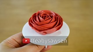 How to pipe the perfect buttercream roses  buttercream rose flower cake decorating tutorial [upl. by Marelya556]