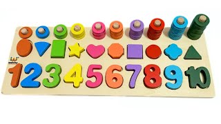 Best Learn Number Counting Shape With Activity Puzzle  PreSchool Toddler Learning Toys Videos [upl. by Kalbli]