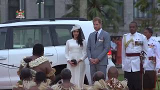 Fijian Traditional Welcome Ceremony for the Duke and Duchess of Sussex [upl. by Weiss]