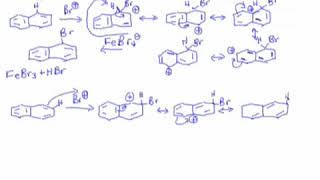 131 Polycyclic Electrophilic Aromatic Substitution Naphthalene 1 vs 2Substitution [upl. by Einot854]