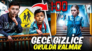 OKULDA GİZLİ BİR GECE GEÇİRMEK  yakalandık [upl. by Goldarina]