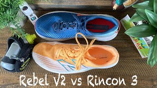 New Balance Fuel Cell Rebel V2 vs Hoka Rincon 3  Lightweight Daily Trainer Running Shoe Comparison [upl. by Harms]