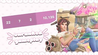 cardboard dva  unranked gameplay ⋆｡‧˚ʚ🍓ɞ˚‧｡⋆ [upl. by Cletus]