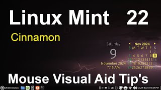 Linux Mint 22  Cinnamon  Mouse Visual Aid Tips [upl. by Lacym]