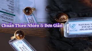 SP1405 NHẪN VÀNG 18K ĐÁ MẮT HỔ THIÊN NHIÊN [upl. by Olfe]