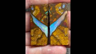 Colorful sliced rough Koroit opal boulderopal koroit koroitopal opal opalizedwood [upl. by Aneleve]