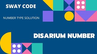 DISARIUM NUMBER  C LANGUAGE  NUMBER TYPE QUESTION SOLUTION  SWAY CODE [upl. by Rosemari84]