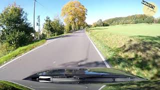 Tuned Abarth 595 Competizione  accelerating and cornering uphill Borgloh  great sound  POV [upl. by Bartram]