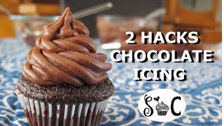 2 easy CHOCOLATE FROSTING HACKS  Sweetwater Cakes [upl. by Ettena85]