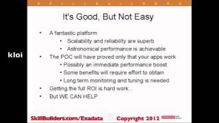 Exadata is Good But Not Easy Part 11 of 11 of SkillBuilderscom Exadata Tutorials [upl. by Vergil565]