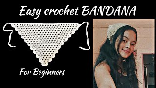 Easy crochet bandana tutorial  crochet mesh stitch  crochet triangular mesh [upl. by Cave]