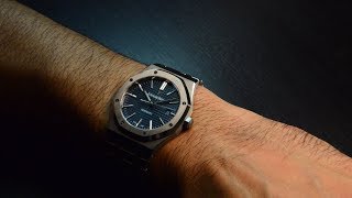 AP Royal Oak 15400 Blue dial  Review and wrist shot on 65quot wrist  Hafiz J Mehmood [upl. by Nniuqal]