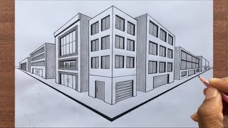 How to Draw a Town in 2Point Perspective [upl. by Ahsiuqel]