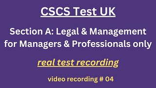 CSCS Test UK 2024  CSCS Card UK  CSCS Test for Managers amp Professionals legal and management [upl. by Cirillo]