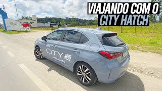 Viagem com o Novo Honda City Hatchback 2022  Curiosidade Automotiva® [upl. by Dnalwor559]