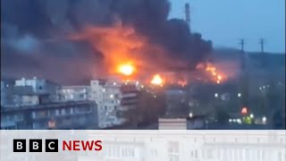 Ukraine war Russian strikes destroy key power plant in Kyiv  BBC News [upl. by Fraase]