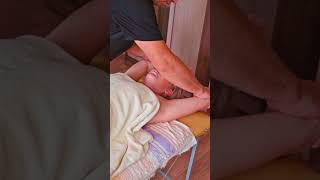 Deep tissue massage and chiropractic adjustments for Catherine backcrack [upl. by Gnus]