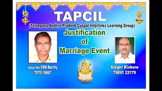 Justification of Marriage Event [upl. by Eiloj]