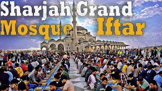 Big IFTAR At Sharjah Grand Mosque UAE  Iftar Cannon Ramadan 2024 4K sharjahmosque [upl. by Vivian136]