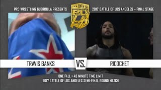 Travis Banks vs Ricochet  PWG BOLA 2017  FULL MATCH [upl. by Enimajneb227]