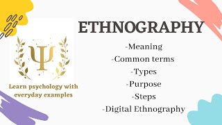 Ethnographic Research नृवंशविज्ञान अनुसंधान  Research Methodology [upl. by Cart]