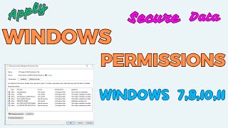 How to Apply NTFS Permissions to Secure Users Data in windows 10  Add user rights in windows 11 [upl. by Francesca]