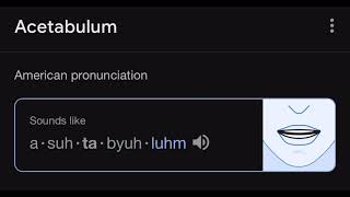 How to pronounce Acetabulum [upl. by Serrell55]