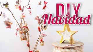 DIY Deco Navidad  Calendario de adviento y estrella con luz [upl. by Bink]