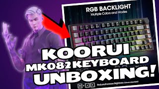 Koorui MK082 Unboxing amp Fortnite Gameplay Blue Switches ASMR 🤩🔥😱 [upl. by Lamak]