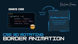 Easy CSS Rotating Border Animation  CSS Variable  CSS Repeating Conic Gradient  CSS Card [upl. by Inal]