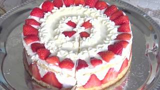 Fraisier  French Strawberry Cake fraisier frenchstrawberrycakerecipe recettefraisier [upl. by Eillit]