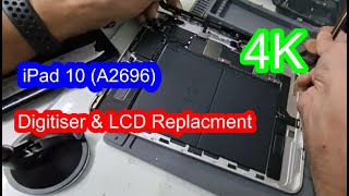 Apple iPad 10 2022 A2696 Digitizer amp LCD Screen Replacement Full Video Tutorial [upl. by Anu]