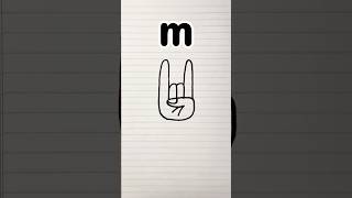 Draw m to rocker hand gestures fun art for kids kids kidsfun creative [upl. by Lyrret]